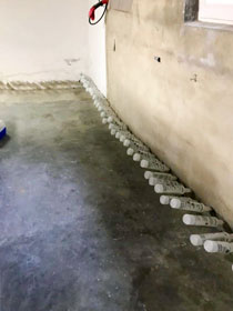 Anwendungsbeispiel mit CavaStop 300 bei einer Kellerwandsanierung