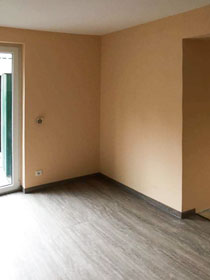 Sanierter Wohnraum mit Wohnklimaplatten.