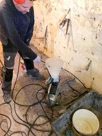 Erfolgreich durchgeführte Verpressung.